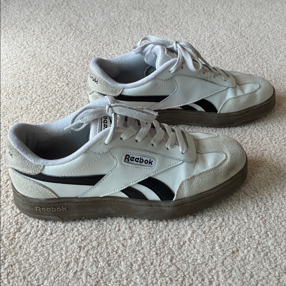 Reebok Classic White and Black Sneakers